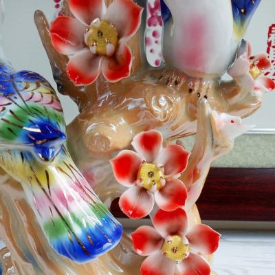 TƯỢNG – BÌNH CẮM HOA HỌA TIẾT CHIM HOA